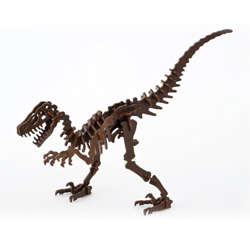 レーザー加工 奥越恐竜 木製模型 キット ( ティラノサウルス 3D ) (ダーク)