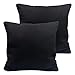 Juego De 2 Fundas De Super Loneta para Cojines de Sofá y Cama, con La Cremallera Oculta (Negro, 45 x 45 cm)