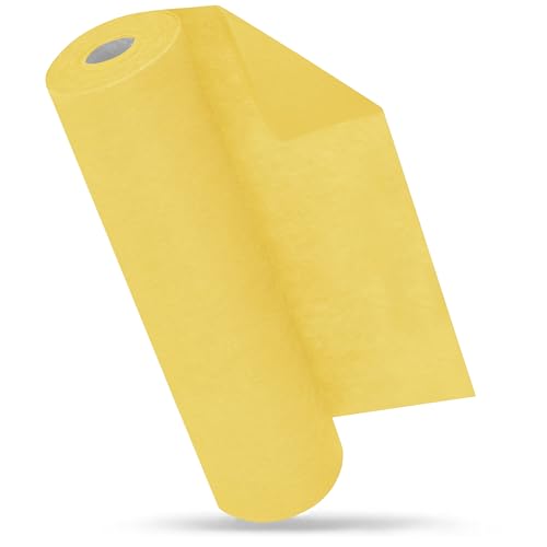 MODERNO Chemin de table en non-tissé jaune, bande de table jaune pastel, chemin de table moderne pour l'extérieur et la décoration festive, 30 cm x 25 m
