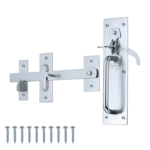 Keypak 150mm (6 Inch) Heavy Duty Suffolk Gate Latch Zinc Galvanised –Wooden Gate Lock & Garden Shed Door Lock with Fixings