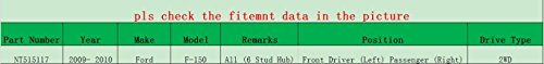 Crs Nt515117 New Wheel Bearing Hub Assembly, Front Left (Driver) / Right (Passenger) Side, For 2009-2010 Ford F150, 2Wd, W/6 Stud Hub #TOP1