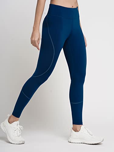Image of CULT Women's Solid Polyester 4-Way Stretch, AbsoluteFit Training Tights, Moisture-Wicking, Leggings for Sports, Gym, Active Wear