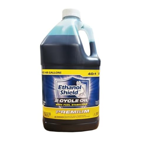 Ethanol Shield 2 Cycle Oil with Ethanol Shield Fuel Stabilizer. 1 GALLON BOTTLE Premium 2-IN-1 Formula 2 Cycle Oil. OEM Used, Tested and Approved. 40:1 Makes 48 Gallons Cover