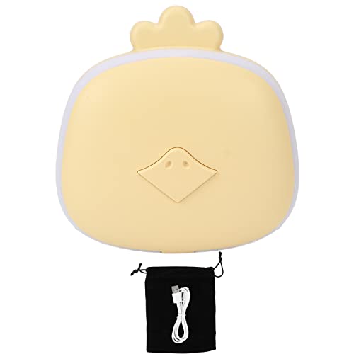 Haowecib Aquecedores de mão recarregáveis, espelho de maquiagem portátil com luzes, carregamento USB