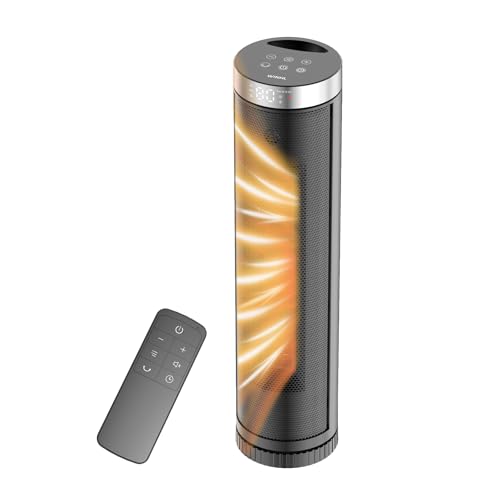 Space Heater, 17-Inch PTC Ceramic Heaters with Remote Control, Thermostat,