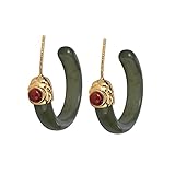 【Matériau de luxe léger et doux pour la peau】Ces boucles d'oreilles chinoises sont faites de jade naturel, d'agate et de matériau S925, douces pour la peau, peuvent être portées longtemps, durables et confortables, luxueuses mais pas exagérées, légères et belles.
