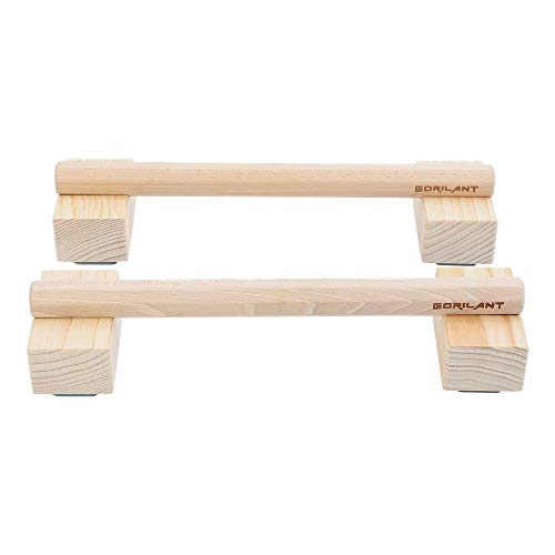 Gorilant Suporte para Calisténia, paralelas de madeira, Musculação no parque, barra 45 cm