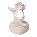 Produktbild trendaffe Engel Dekofigur mit LED-Kugel und Rosenblütenkranz - Engelchen Deko Figur