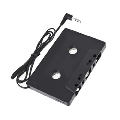 Adaptateur de Cassette de Voiture avec Prise Jack 3,5 Mm, Adaptateur Auxiliaire de Cassette de Voiture, Son Clair, Compatible avec MP3 MP4, Téléphone, PC, Lecteur CD AUX, (Black)