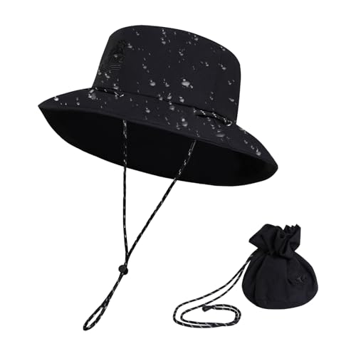 Image of Waterproof Bucket Hats for Women Men UV Protection Sun Hat Packable Boonie Cap Outdoor Rain Hat