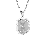 Collar personalizado para hombre y mujer, collar con colgante de medalla de ángel para hombres y mujeres, amuleto de la suerte personalizado