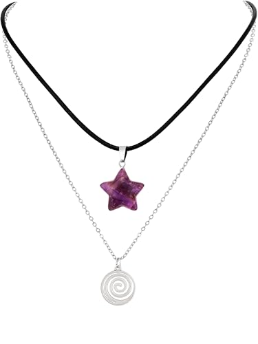 Collier pendentif étoile en spirale pour look ado au lycée