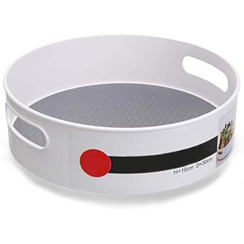 Non-Skid Pantry Cabinet Lazy Susan Turntable for Sideboard and Kitchen Cupboard, Rotatable Spice Rack, Basic Turntable, Wide Base, Easy to Clean (High) Cover