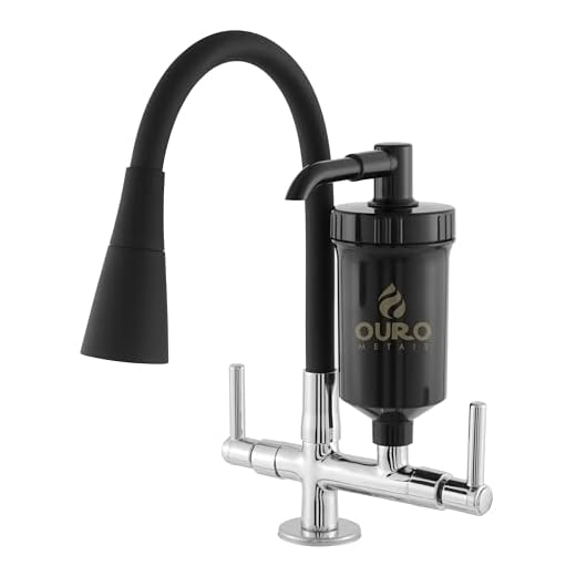 Torneira De Cozinha Flexível Gourmet Duplo Jato Com Filtro