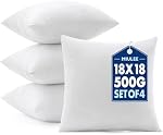 MIULEE Oreillers, boîte de 4 18x18 1 cm 100% Oreillers de remplissage en microfibre vierge pour canapé-lit