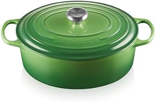 Le Creuset Signature żeliwne naczynie do pieczenia z pokrywką, Ø 27 cm, owalne, do wszystkich rodzajów kuchenek i indukcyjnych, pojemność: 4,1 l, 4,425 kg, Marsylia
