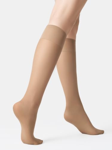 Image of MOOCHI Women's Sheer Knee High Stockings 6 Pairs 20 Denier Nylon Socks