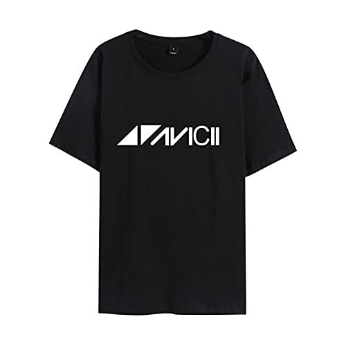 CAFINI Dj Avicii Bedrucktes Baumwoll-T-Shirt Unisex Street Hip-Hop Sänger Harajuku Kurzärmeliges Student Teenager Paar Fan Halbärmeliges Sweatshirt Cover