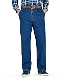 Chums Men's HIGH-Rise Denim Elasticated Stretch Cotton Jean Blue 42W / 29L