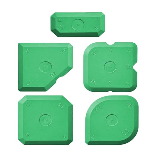 Auriselle Juego de 5 Rasquetas de Silicona Rasqueta de Silicona Rasqueta Profesional para Juntas de Silicona para Cocina Baño Madera Cristal (Verde)