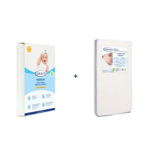 Image of Graco Ultra Dual-Sided Crib Mattress & Protector Value Bundle (1-Pack) – Includes GREENGUARD Gold Certified Crib Mattress, GREENGUARD Gold Certified Waterproof Mattress Protector, Fits Standard Crib