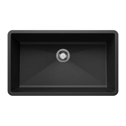 BLANCO, Anthracite 440149 PRECIS SILGRANIT Super Single Undermount Kitchen Sink, 32" X 19"