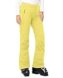 33,000ft Damen Skihose Outdoorhose Wasserdicht Winddichte Softshellhose Warme Gefütterte Trekkinghose Atmungsaktive Schnelltrocknende Thermohose Wanderhose Winter Ski Pants Women Gelb 34 * 29L