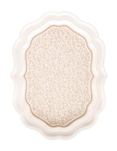 BRANDANI Vassoio Melanina 52386 Riccioli di Fata Bianco Rettangolare Bianco Tortora 30x23 cm