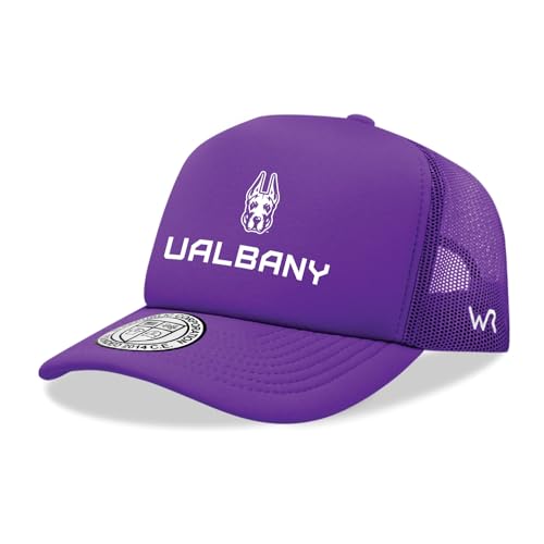 BH Fashion Company University at Albany The Great Dane UALBANY Trucker Mesh Snapback Seal Hat Purple