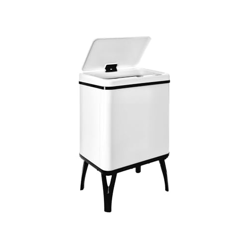 WELL HOME MOBILIARIO & DECORACIÓN - Cubo de basura inteligente, 30 L, apertura automática CON SENSOR o contacto manual, 43x35,5x26 cm, blanco