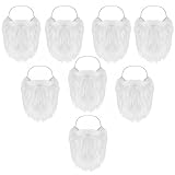 HJYDGJ Disfraz de barba de Papá Noel para adolescentes, barba de Papá Noel, disfraz de barba falsa blanca, accesorio de Navidad, barba completa, color blanco para fiestas