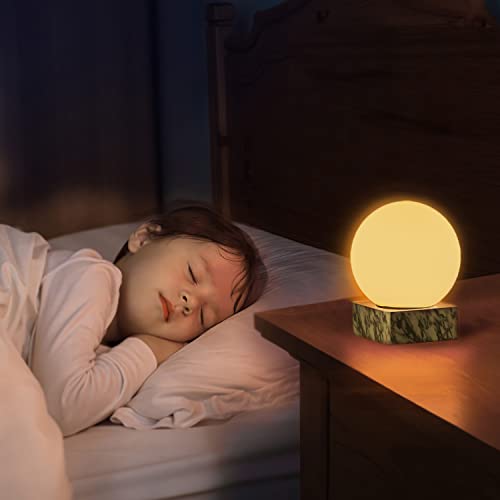Flornia Modern Industrial Table Lamp, Unique Bedside Nightstand Desk Lamp With Glass Shade And Marble Base For Bedroom, Living Room, Office Study, Decoration (Include Bulb G45) #TOP2
