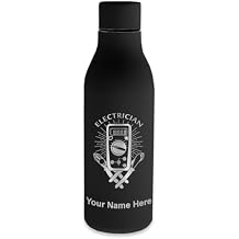 LaserGram Double Wall Stainless Steel Water Bottle, Electrician, Personalized Engraving Included