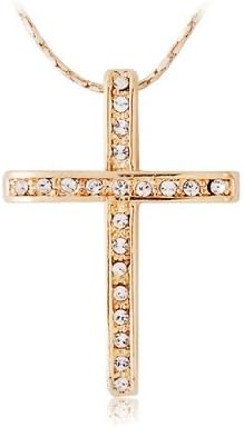RED APPLE Cross Pendant 18K RGP Necklace (Gold) M.