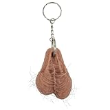 HWHXCZYH Funny Hairy Keychain Realistic Prank Gift for Men Women, Silicone Novelty Key Ring for Christmas Birthday Gag Gifts (A)