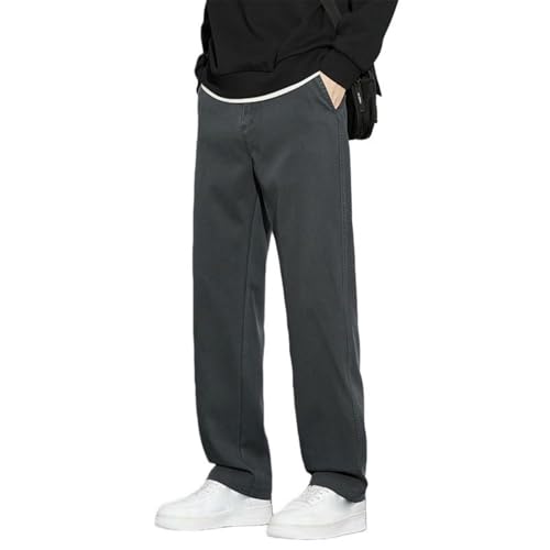 Pantalon habillé pour homme de coupe droite premium avec un tissu drapé épais