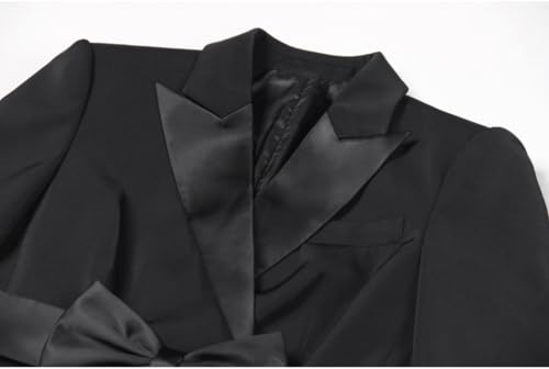 Womens Fashion Belted Blazer 2024 Double Breasted Long Sleeve Party Evening Blazer Dress Bussiness Casual Work Suit3