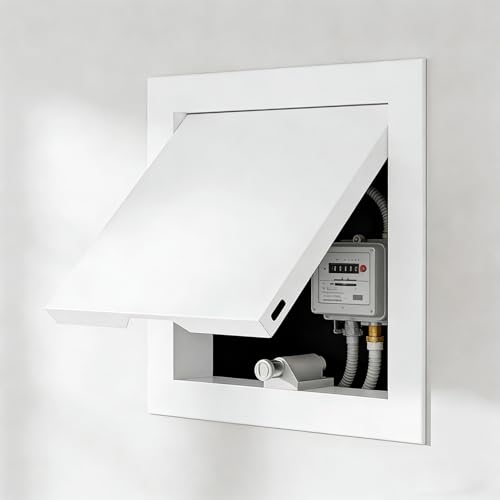 Puerta de servicio para renovación doméstica que oculta tuberías y cables 5