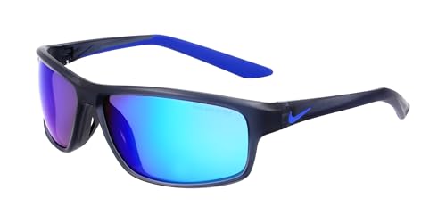 Image of Nike Rabid-22-M DV2153 021 Sunglasses Matte Dark Grey /Blue Mirror 62mm