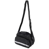 UTHCLO Schwarze Gepäckträgertasche für Fahrrad mit Großer Kapazität Schultertasche mit Reflektierenden Streifen Handgriff und Verstellbarem Schultergurt für Outdoor und Bikepacking