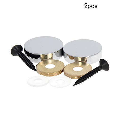 Clavo con Capsula de Acero Inoxidable para Espejo, Clavos Decorativos Redondos 25mm Acabado Pulido Plateado 2 Piezas miniatura 2