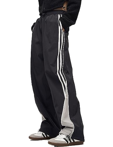 Pantalon de jogging cargo noir coupe large et droite style Harajuku
