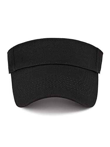 Century Star Visors For Women Mens Sun Visor Hats Sports Outdoor Hat Tennis Running Summer Adjustable Beach Cap For Dad Deep Black One Size #TOP1