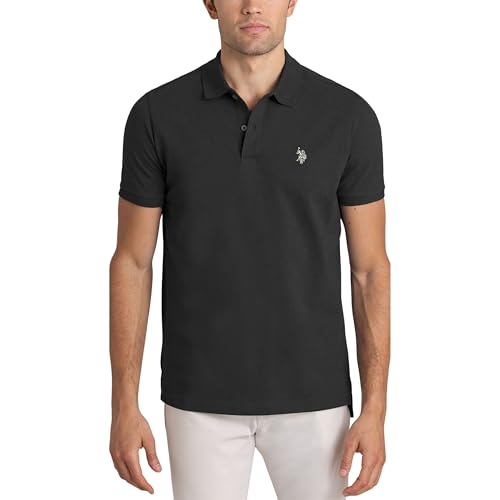 Image of U.S. POLO ASSN. Men Cotton Regular Fit Solid Polo With Small Pony | Two-Button Closure Pique Polo Shirt, Summer Fashion Golf Shirt