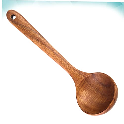 Anneome 25C553B6NP00T Big Wooden Spoon Soup Ladle Dinner Spoon Ladle For Soup Rice Spoon Sauce Ladles Ladle Spoon Cooking Spoon Wooden Spoon Ladle Cooking Ladle Water Ladle Bamboo Household Frying Spoon thumb #5