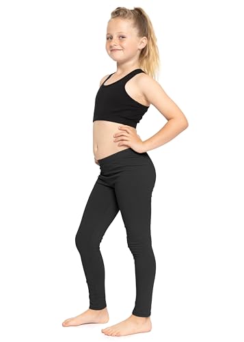 STRETCH IS COMFORT Meninas Leggings De Poliéster Para Meninas, Pretas, Tamanho Xxg