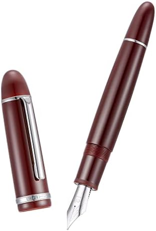 Jinhao X159 Red Acrylic Fountain Pen Gold Trim, Large #8 Fine Nib Office Pen Calligraphy Writing