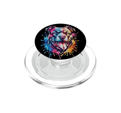 PopSockets PopGrip MagSafe Pit Bull avec design artistique splash de peinture colorée