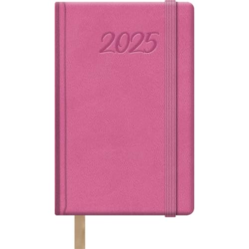 Dohe - Agenda 2025 - Semana Vista, Tamaño Bolsillo (8,5x13 cm), 12 Meses Enero a Diciembre, Tapa Dura de Polipiel, Planificador en Español, Material de Oficina - SAMBA Fucsia