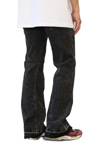AIRNINE Men's Flared Raw Black Denim Jeans (28 to 40)3